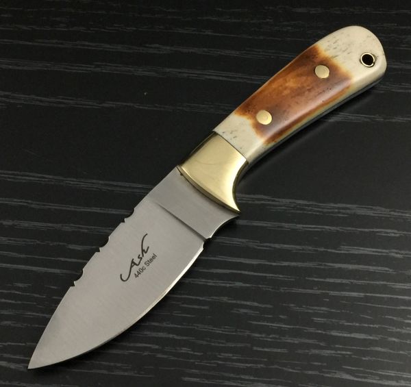 BI239 THREE 440C STEEL CUSTOM HANDMADE HUNTING SKINNING KNIVES 8