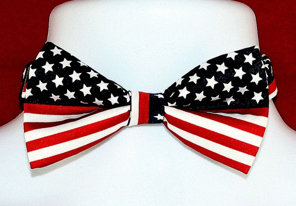 American US Flag Mens Adustable Pre Tie New Novelty Poly Bow Tie | Ties ...