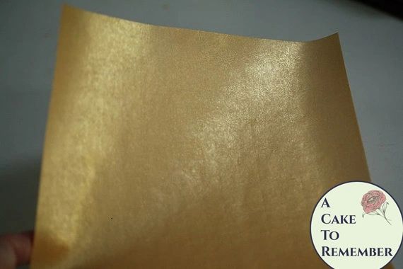 Three Sheets Printed Gold Edible Wafer Paper For Cake