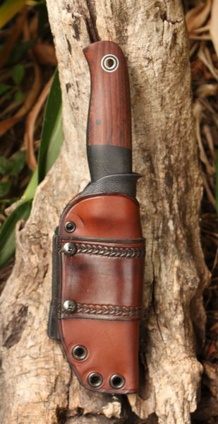 Kydex Knife Sheath with Leather Cover | Rick Lowe Custom Leather