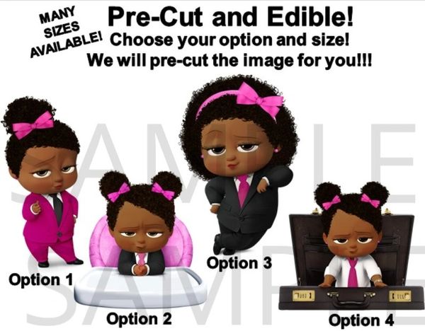 PRE-CUT Hot Pink Fuschia Black African American Sassy Boss ... PRE-CUT Hot Pink Fus