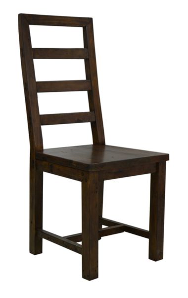 Fsc Salvaged Timber Tall Ladderback Dining Chair In Coffee Bean