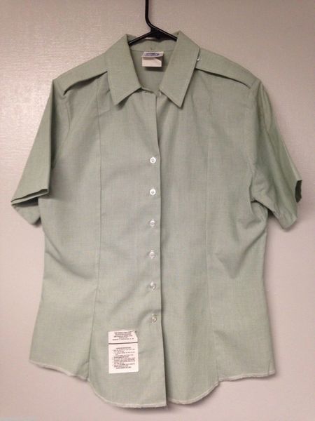 SHIRT WOMENS US ARMY DRESS GREEN SHORT SLEEVE CLASS A B UNIFORM SIZE 14 