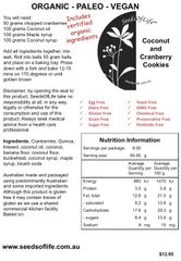 Coconut and Cranberry Cookie Premix