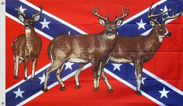 3' x 5' Poly Rebel Flag with DEER | DL Grandeurs Confederate & Rebel Goods