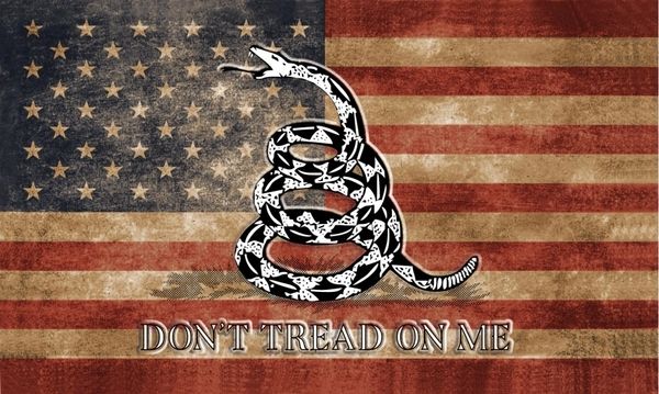 Gadsden Vintage USA Don't Tread On Me 3' x 5' Flag | DL Grandeurs Confederate & Rebel Goods