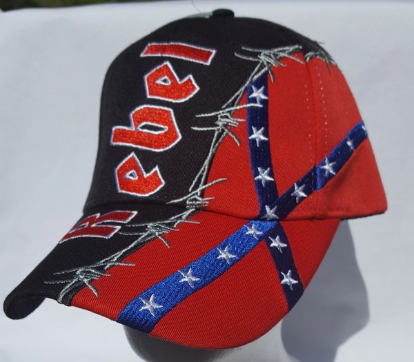 rebel hat wire barbed embroidered confederate dl