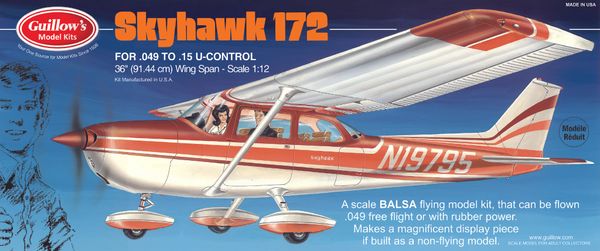 Guillow's Cessna 172 Balsa Wood Model Airplane Kit GUI-802 