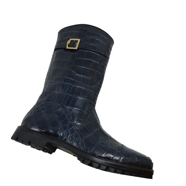 flat crocodile boots