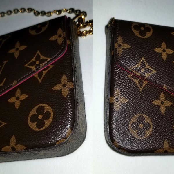 SOLD Louis Vuitton Felicie Handbag Monogram Pochette Chain Clutch Bag with TWO slip Inserts ...