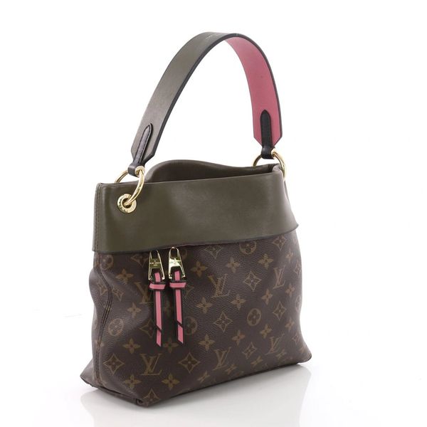SOLD Louis Vuitton Tuileries Besace Bag with Strap in Olive Green | 0