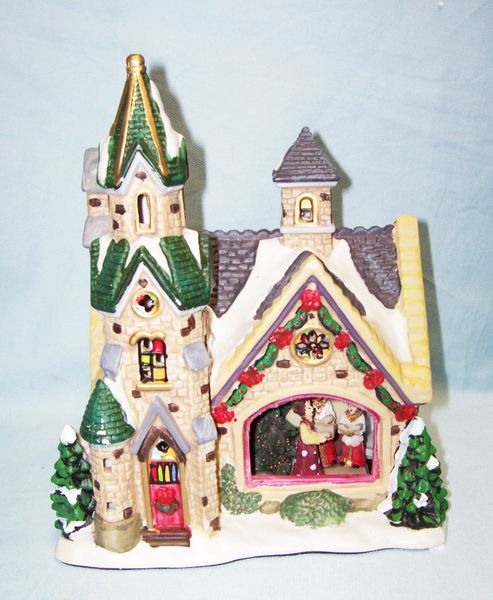 Enchanted Forest - Lighted Christmas Village Glass Window House | Gifts ...