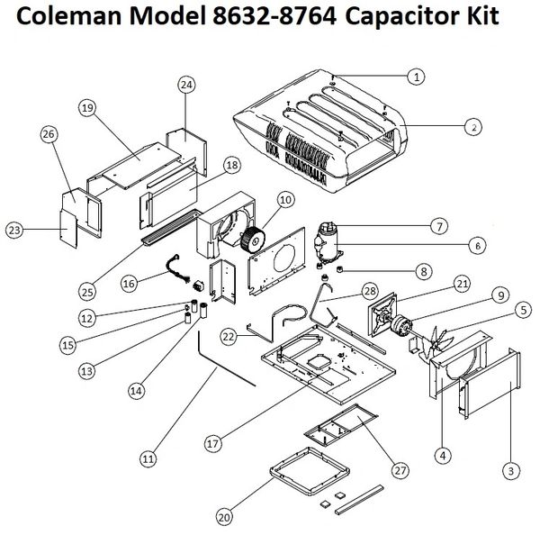 Coleman Air Conditioner Model 8632-8764 Capacitor Kit | pdxrvwholesale