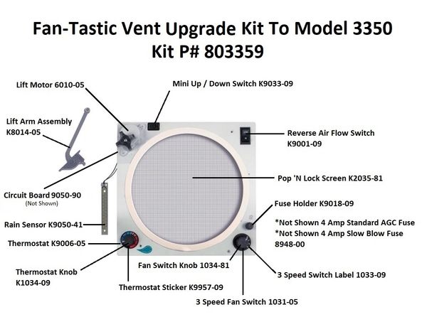 Fan-Tastic Vent Upgrade Kit To Model 3350 | pdxrvwholesale