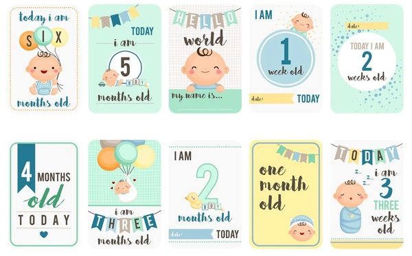 Baby Boy Milestones Card | Toddley thoughts - Personalized Family T ...