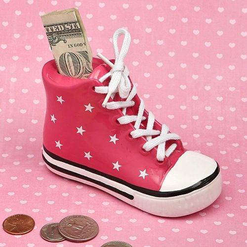 Pink Ceramic Sneaker Bank Wedding Favors Bridal Shower Favors
